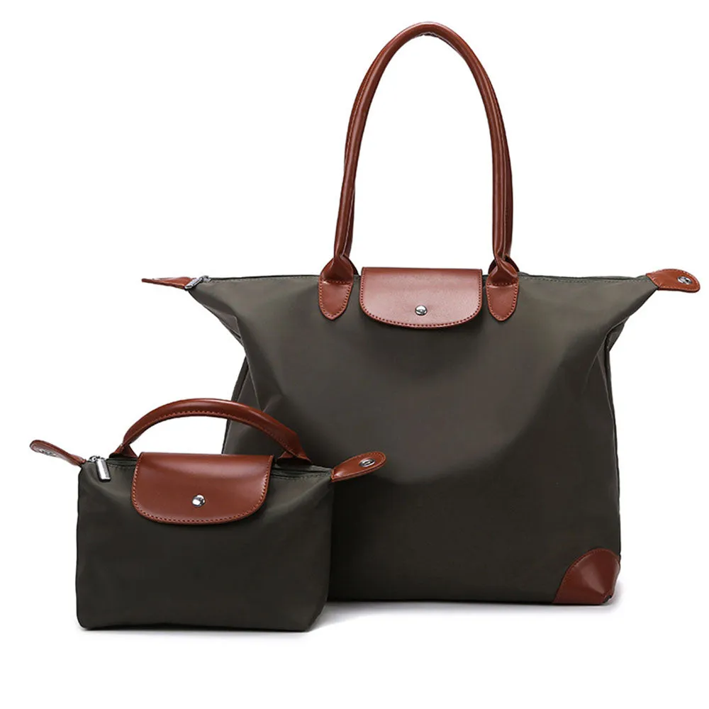 2Pcs Set Women's Tote Bags Travel Handbag Work Bags Amy Green