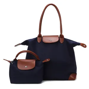 2Pcs Set Women's Tote Bags Travel Handbag Work Bags Blue