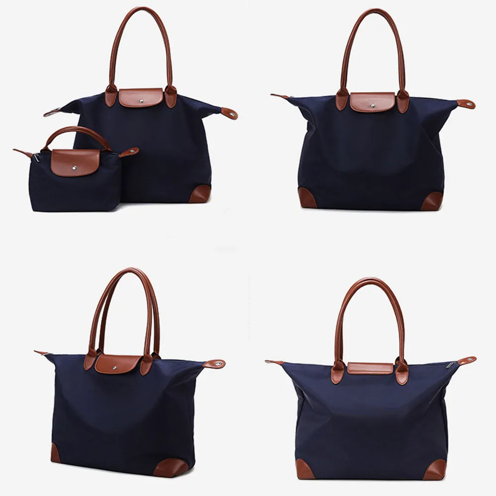 2Pcs Set Women's Tote Bags Travel Handbag Work Bags Blue