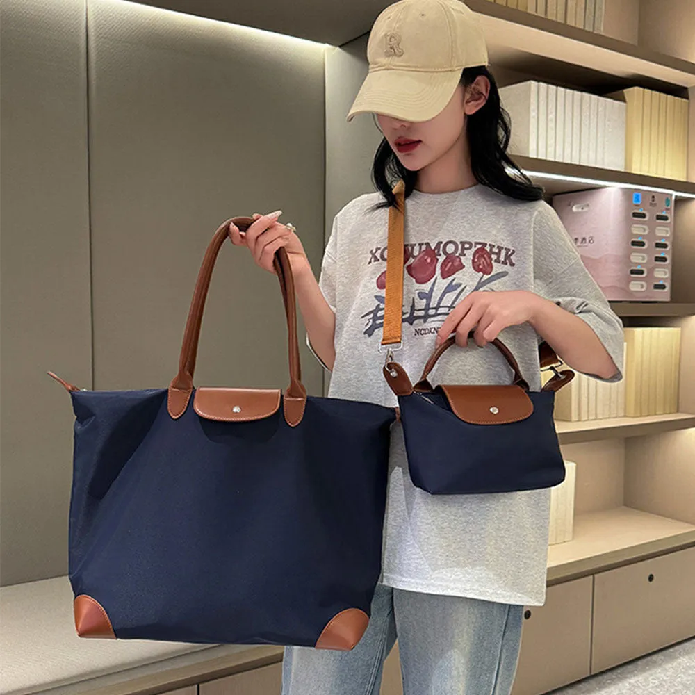 2Pcs Set Women's Tote Bags Travel Handbag Work Bags Blue
