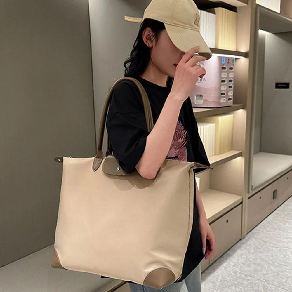 2Pcs Set Women's Tote Bags Travel Handbag Work Bags Khaki