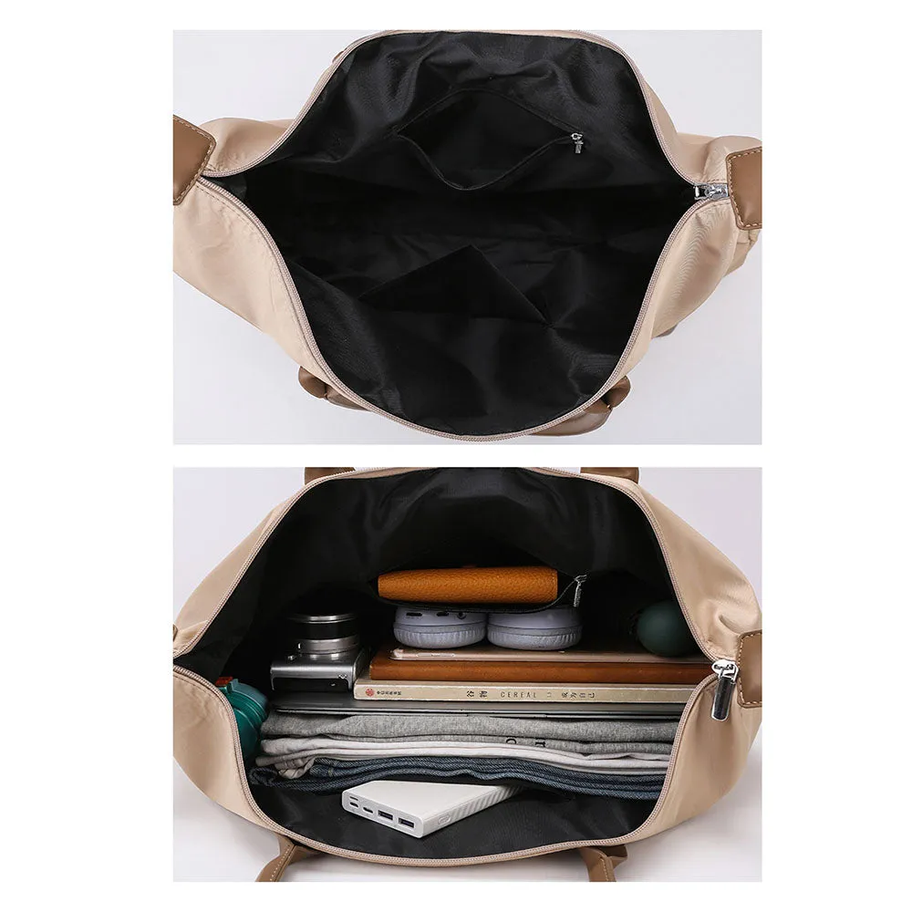 2Pcs Set Women's Tote Bags Travel Handbag Work Bags Khaki