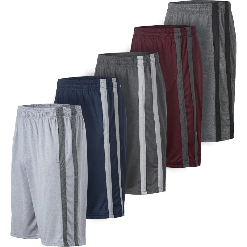 5 Pack Performance Athletic Shorts – Lightweight Wear With Pockets