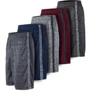 5 Pack Performance Athletic Shorts – Lightweight Wear With Pockets