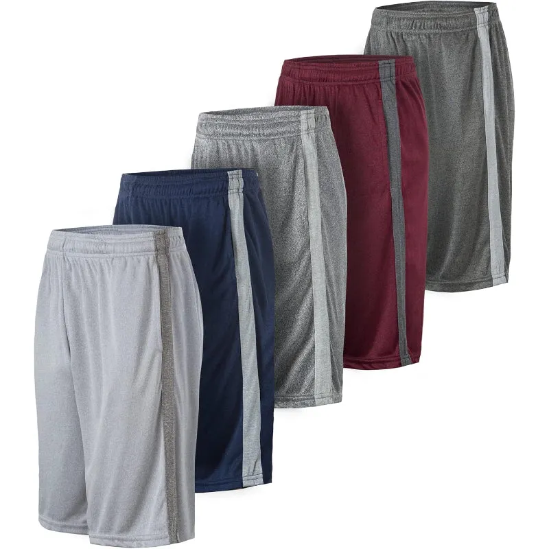 5 Pack Performance Athletic Shorts – Lightweight Wear With Pockets