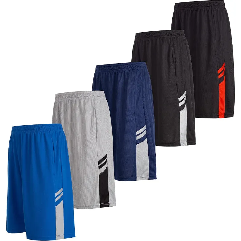 5 Pack Performance Athletic Shorts – Lightweight Wear With Pockets