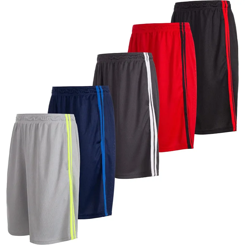 5 Pack Performance Athletic Shorts – Lightweight Wear With Pockets