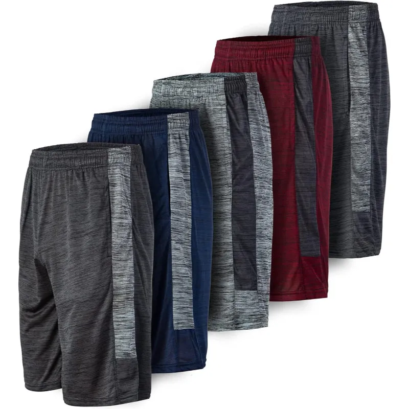 5 Pack Performance Athletic Shorts – Lightweight Wear With Pockets