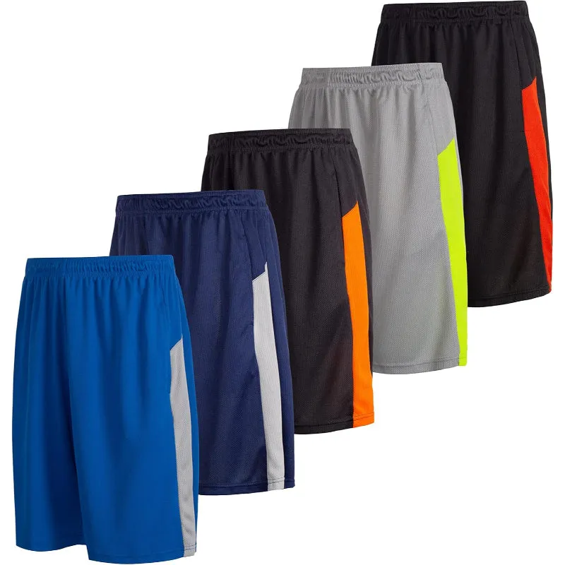 5 Pack Performance Athletic Shorts – Lightweight Wear With Pockets