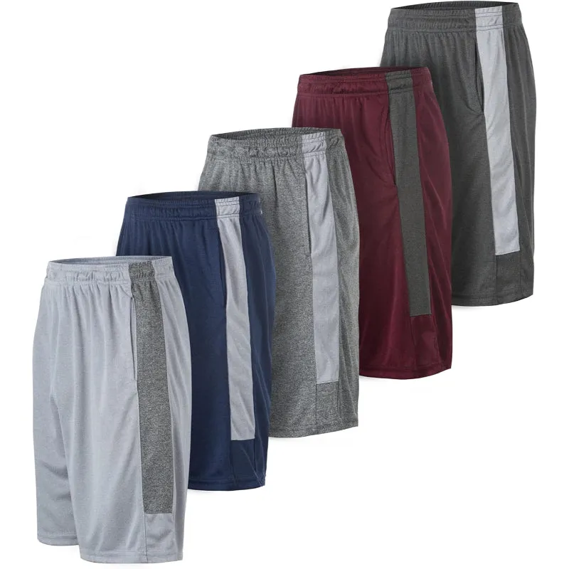 5 Pack Performance Athletic Shorts – Lightweight Wear With Pockets