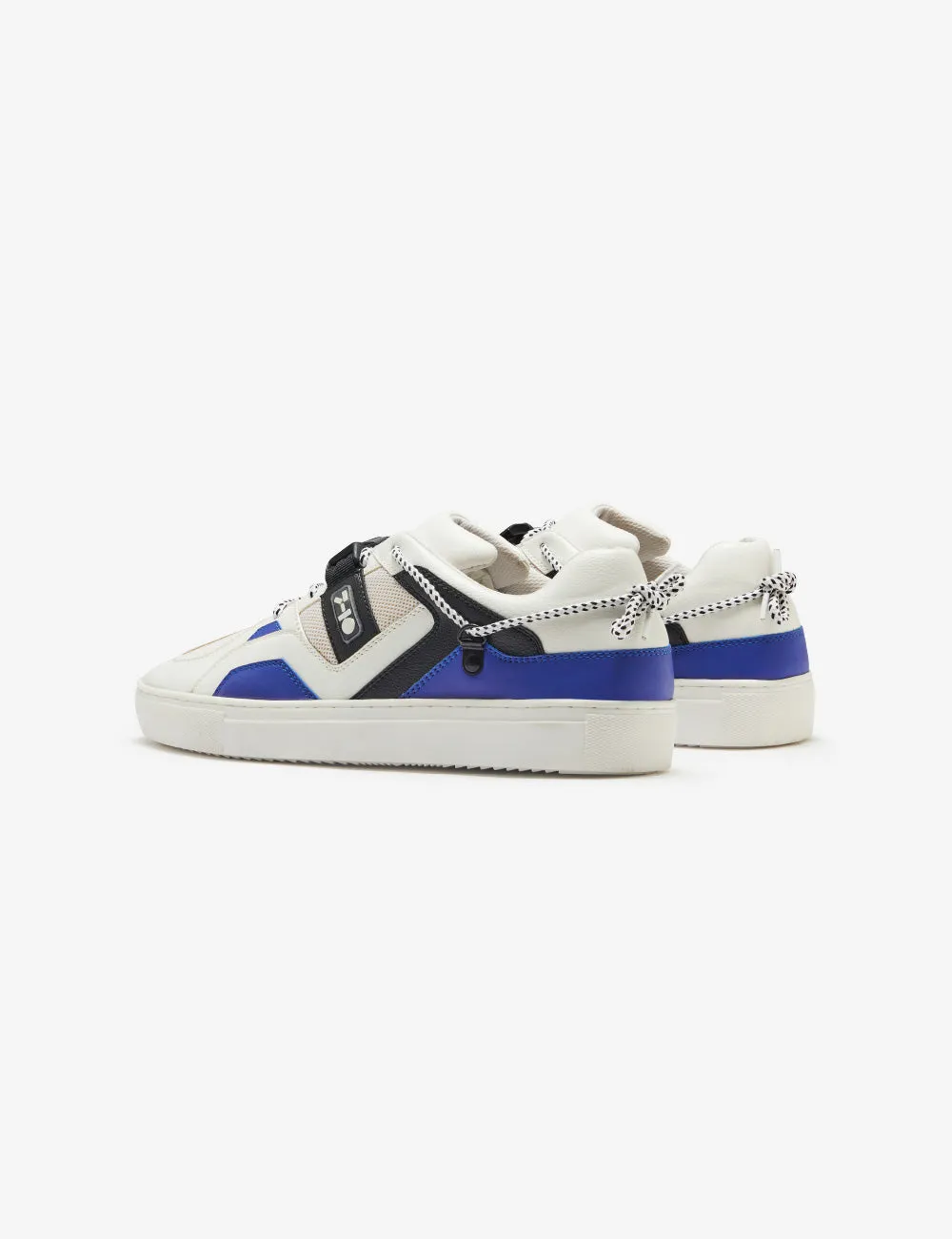 610 white blue hardware low-top sneaker