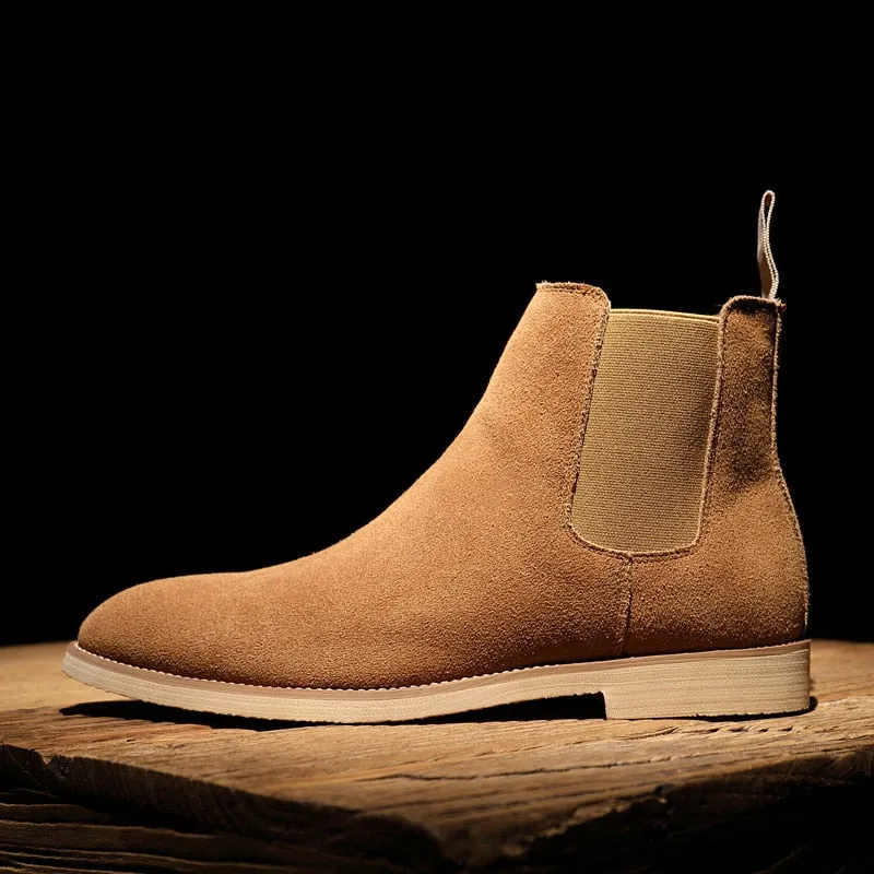 Angelo Ricci™ Classic Cow Suede Leather Chelsea Boots