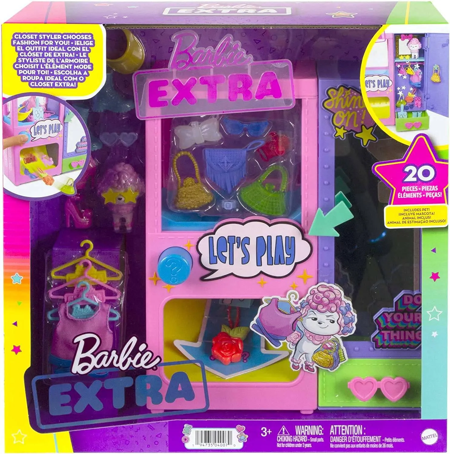 Barbie Extra Fashions Vending Machine Playset HFG75