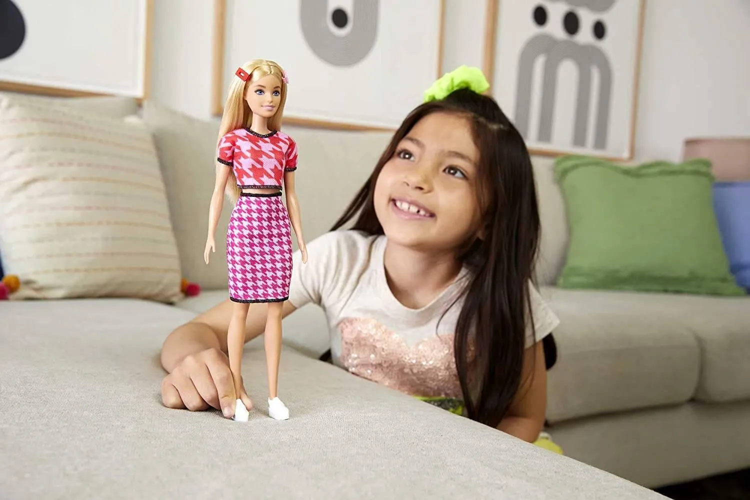 Barbie Fashionistas Doll - Houndstooth Top / Skirt Matching Set GRB59