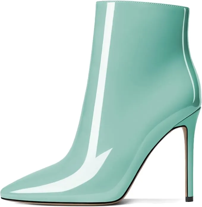 Beautiful Ocean Blue Green Ankle Boots