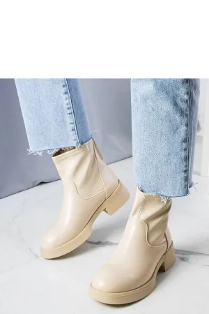 Beige classic ankle boots