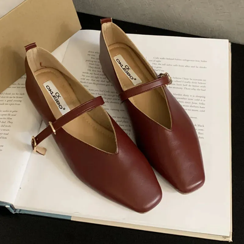 binfenxie  -  2024 Spring Beige New Women Flat Shoes Fashion Round Toe Shallow Ladies Casual Slip On Mary Jane Shoes Soft Sole Ballerinas