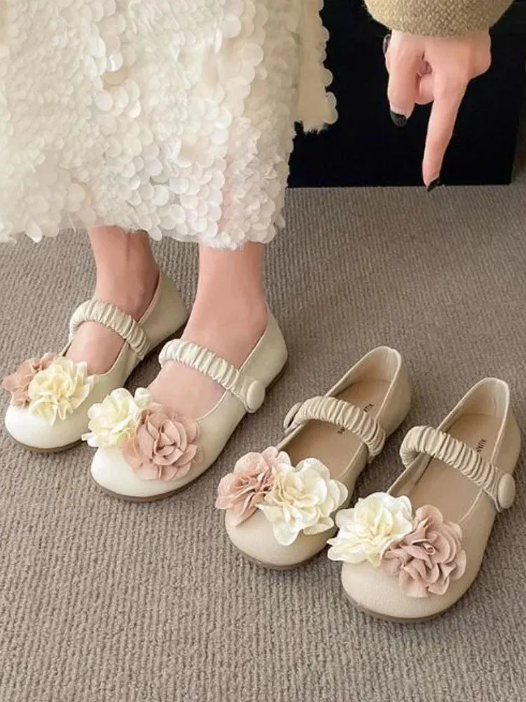 binfenxie  -  French Style Sweet Single Shoes Women Summer Casual 2024 New Flat Mary Jane Shoes Female Gentle Late Floral Soft Sole Bean Shoes