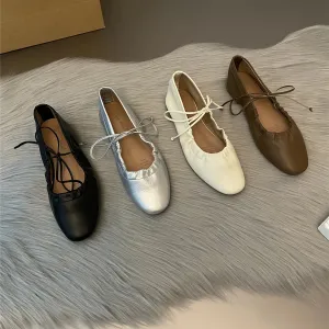 binfenxie  -  New Women Flats Fashion Square Toe Shallow Ladies Elegant Ladies Casual Ballet Shoes Soft Ballerina Shoes Soft Moccasin
