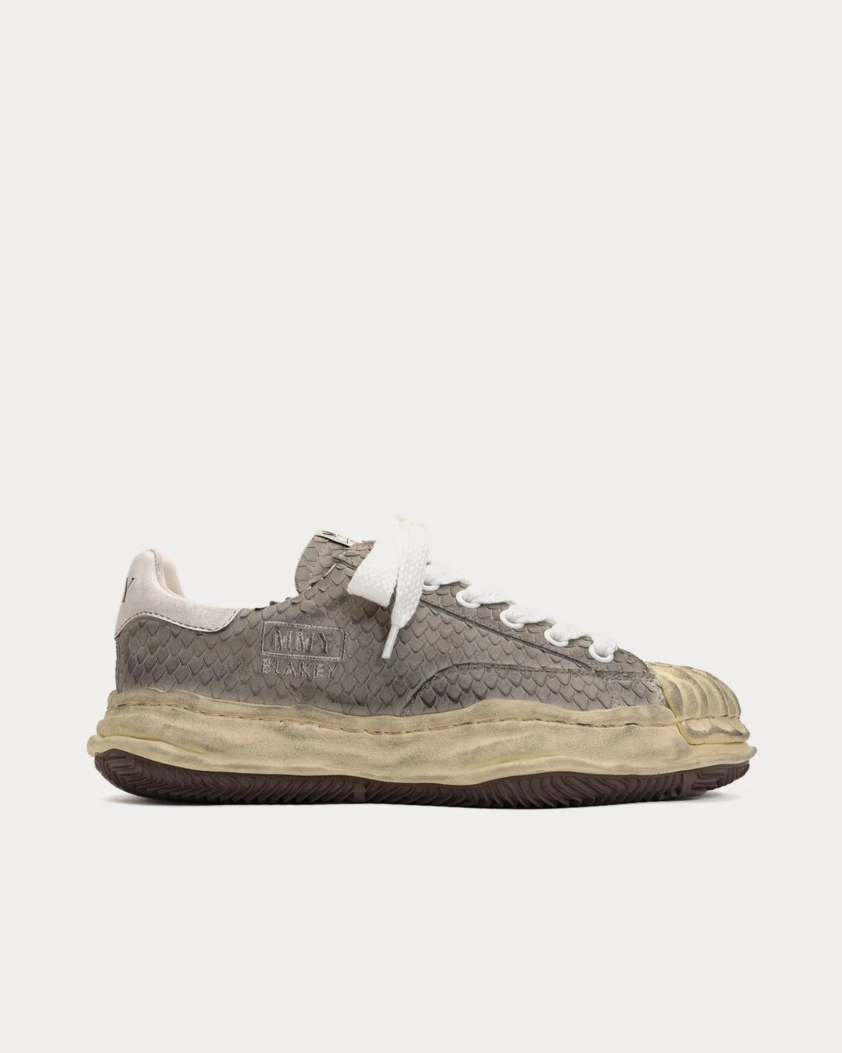 Blakey Original Sole Distressed Leather Grey Low Top Sneakers