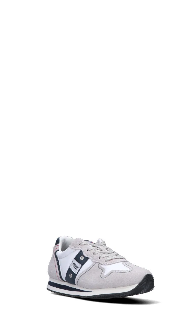 BLAUER Sneaker ragazzo/a bianca/blu in suede