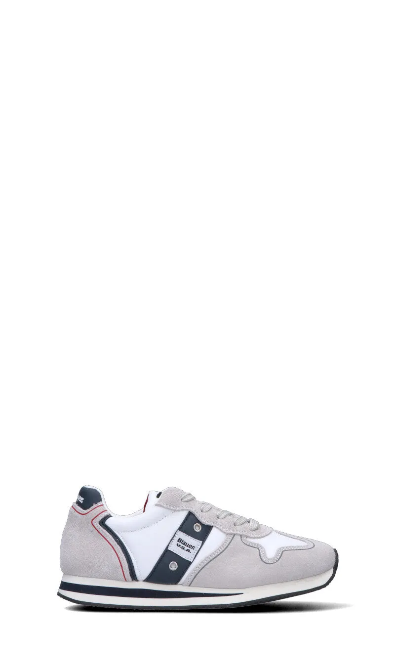 BLAUER Sneaker ragazzo/a bianca/blu in suede