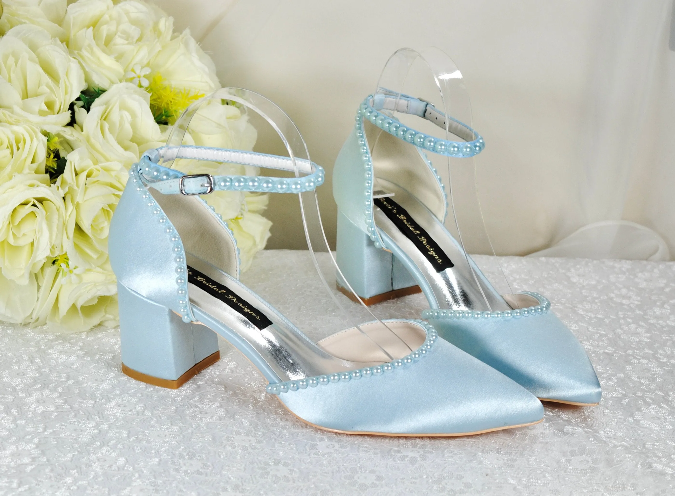 Block Heel with Pearls