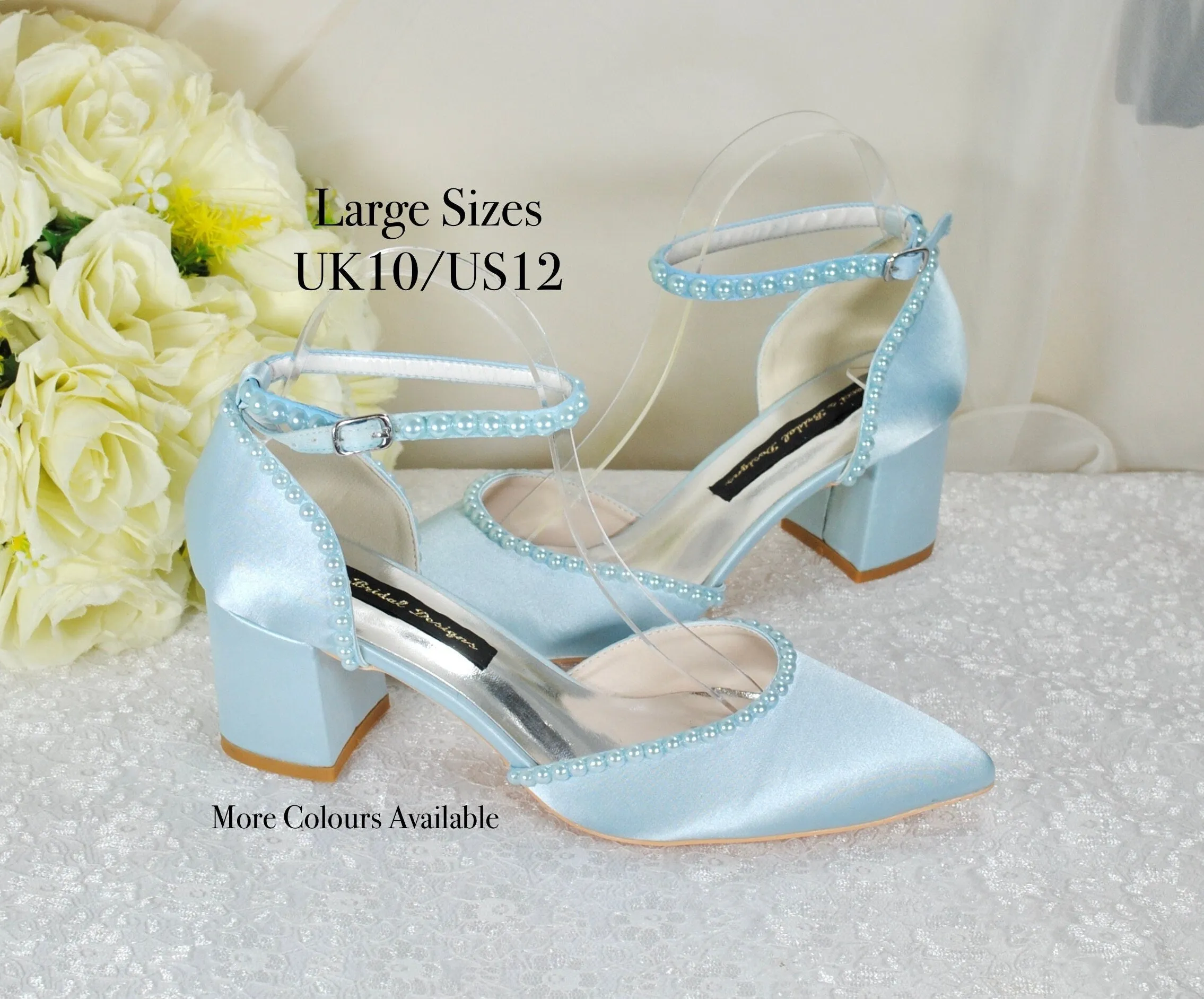 Block Heel with Pearls