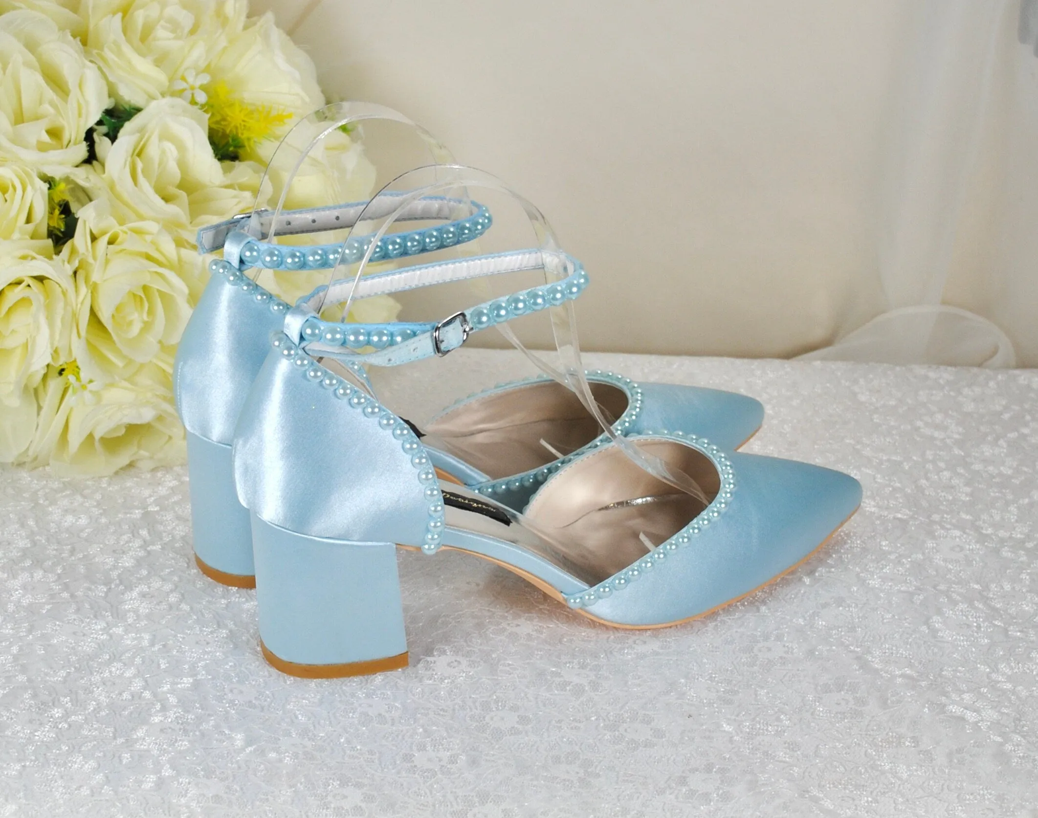 Block Heel with Pearls