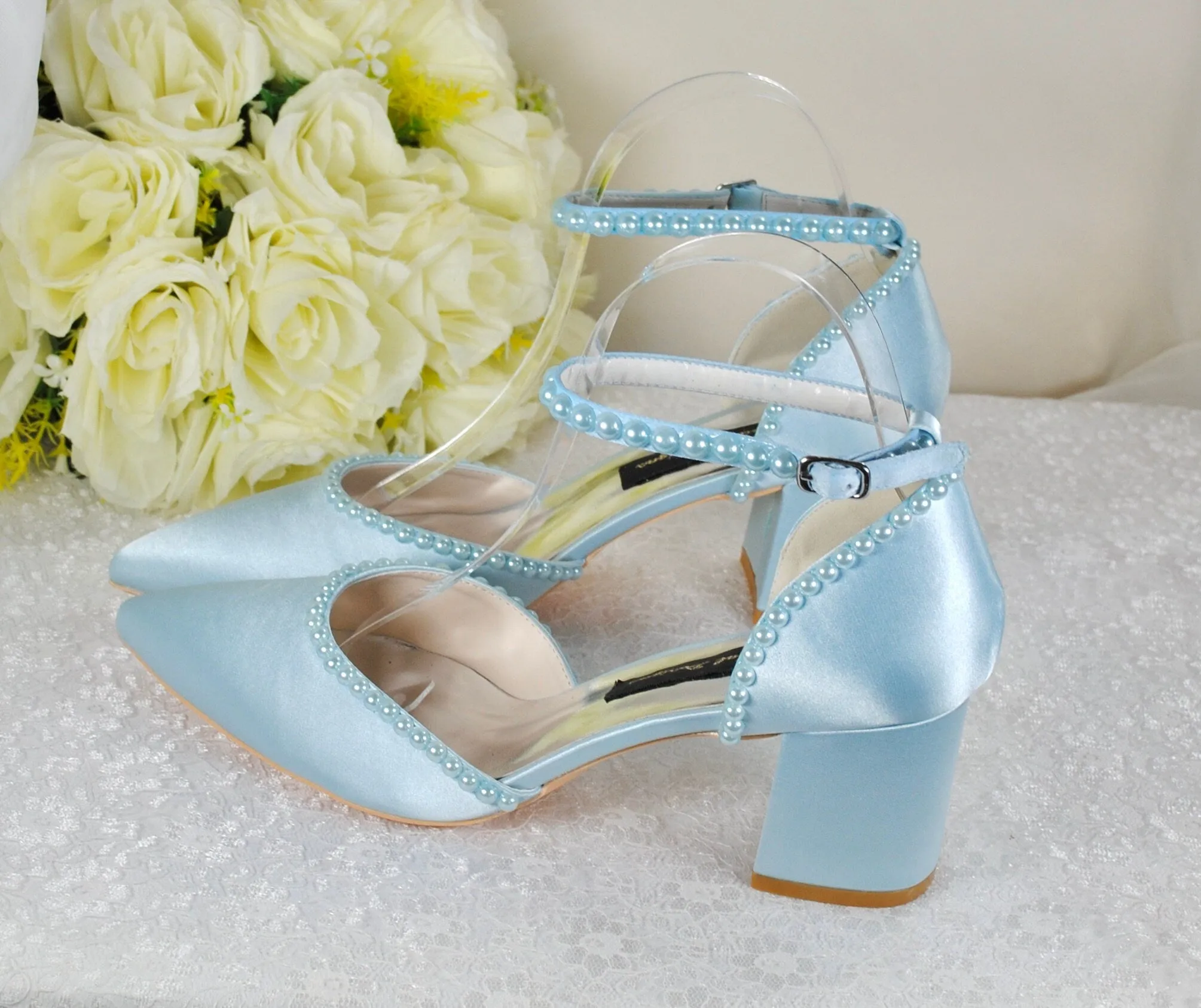 Block Heel with Pearls