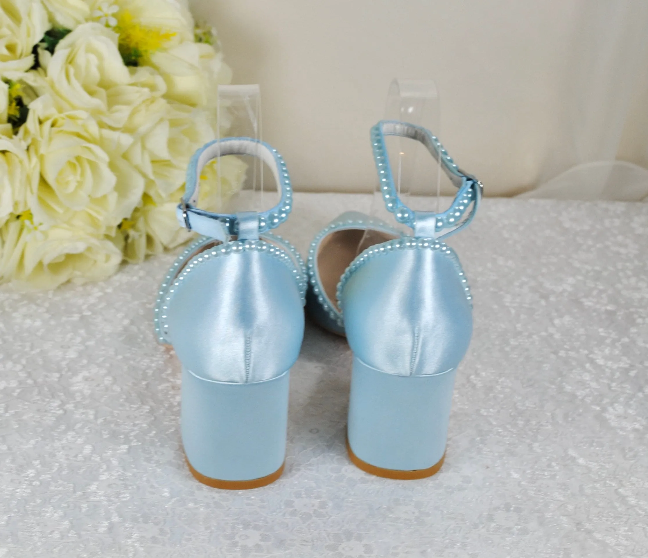 Block Heel with Pearls