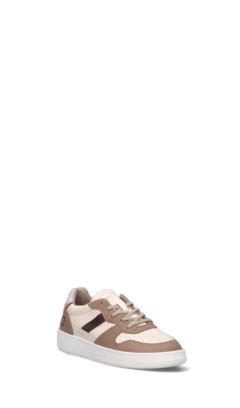 D.A.T.E. Sneaker donna bianca/panna in pelle