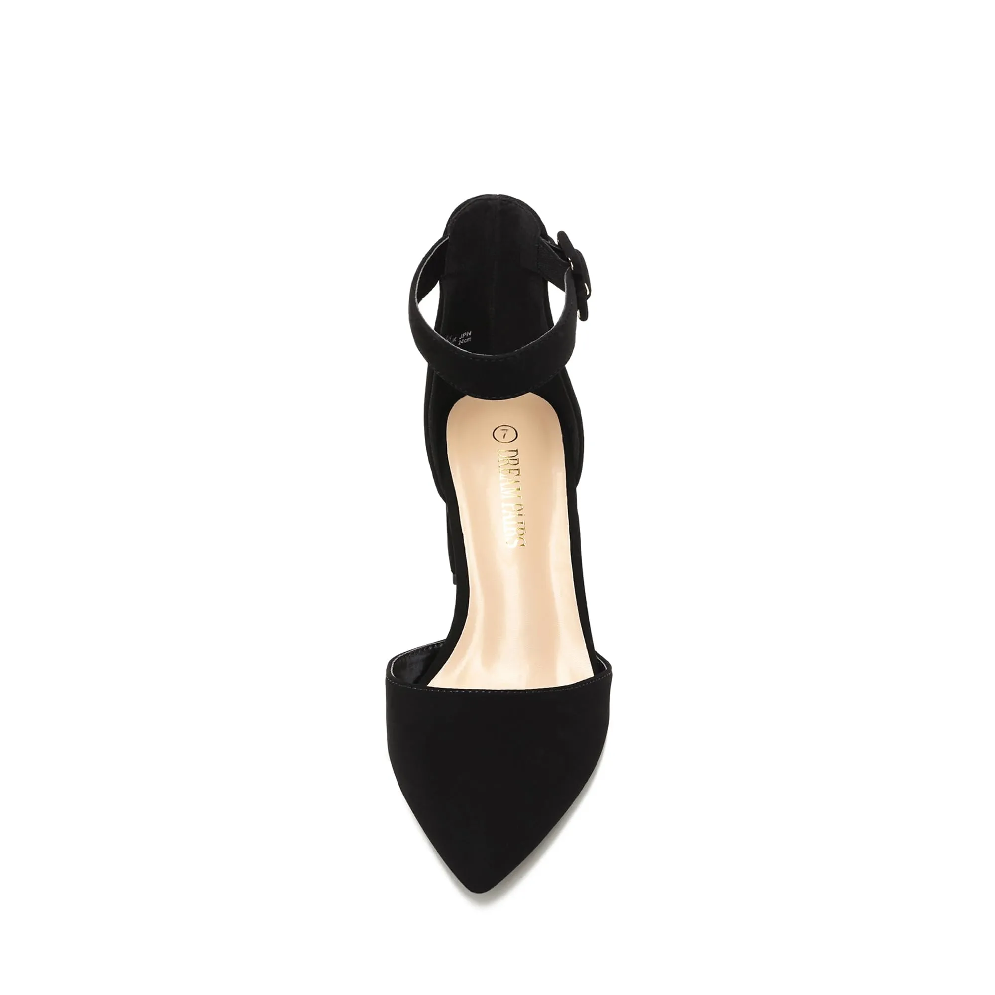 DREAM PAIRS Womens Low Heel Pump Shoes, Black/Nubuck - 7.5 (Annee)