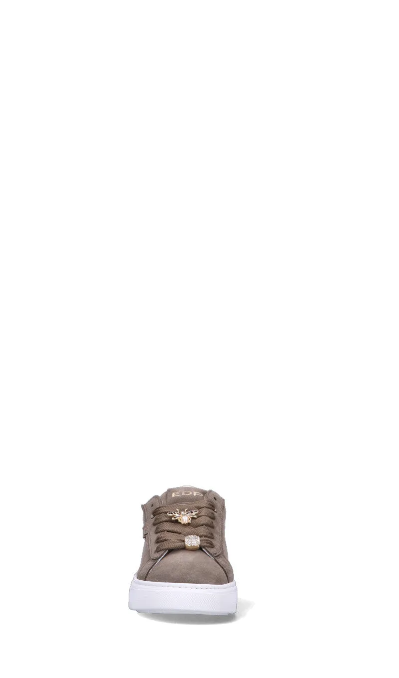 ED PARRISH Sneaker donna grigia/oro in suede