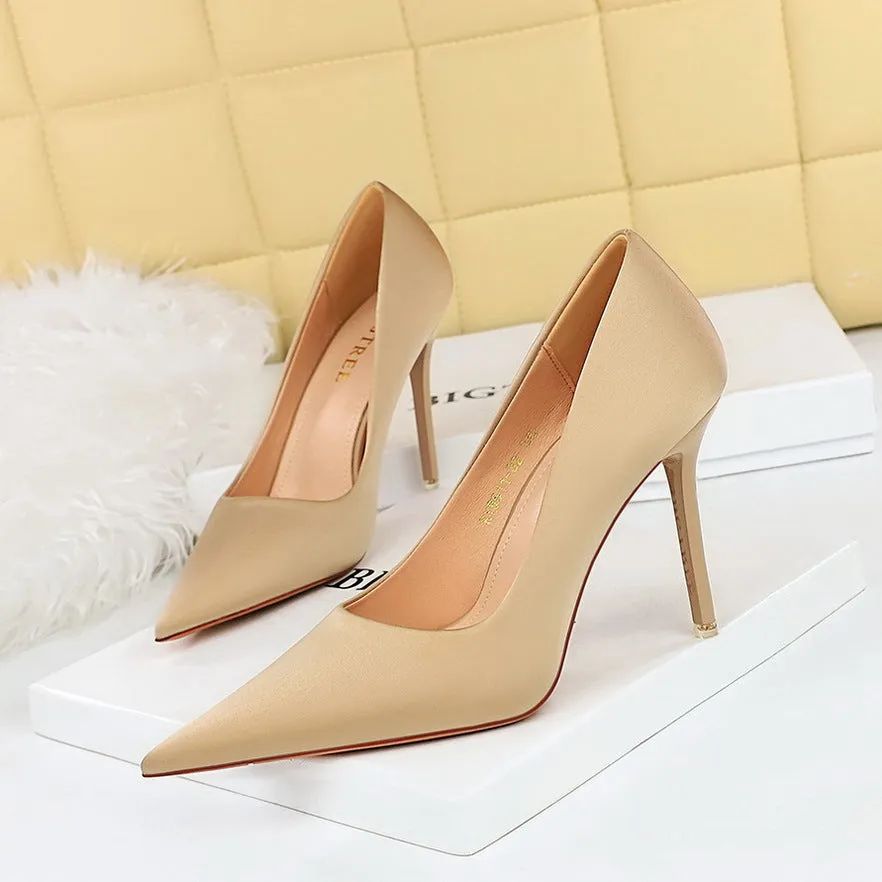 Fashionable Slimming and Sexy High Heels Satin Shoes