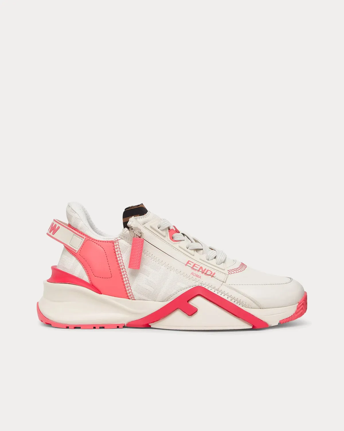 Flow Leather White / Pink Low Top Sneakers