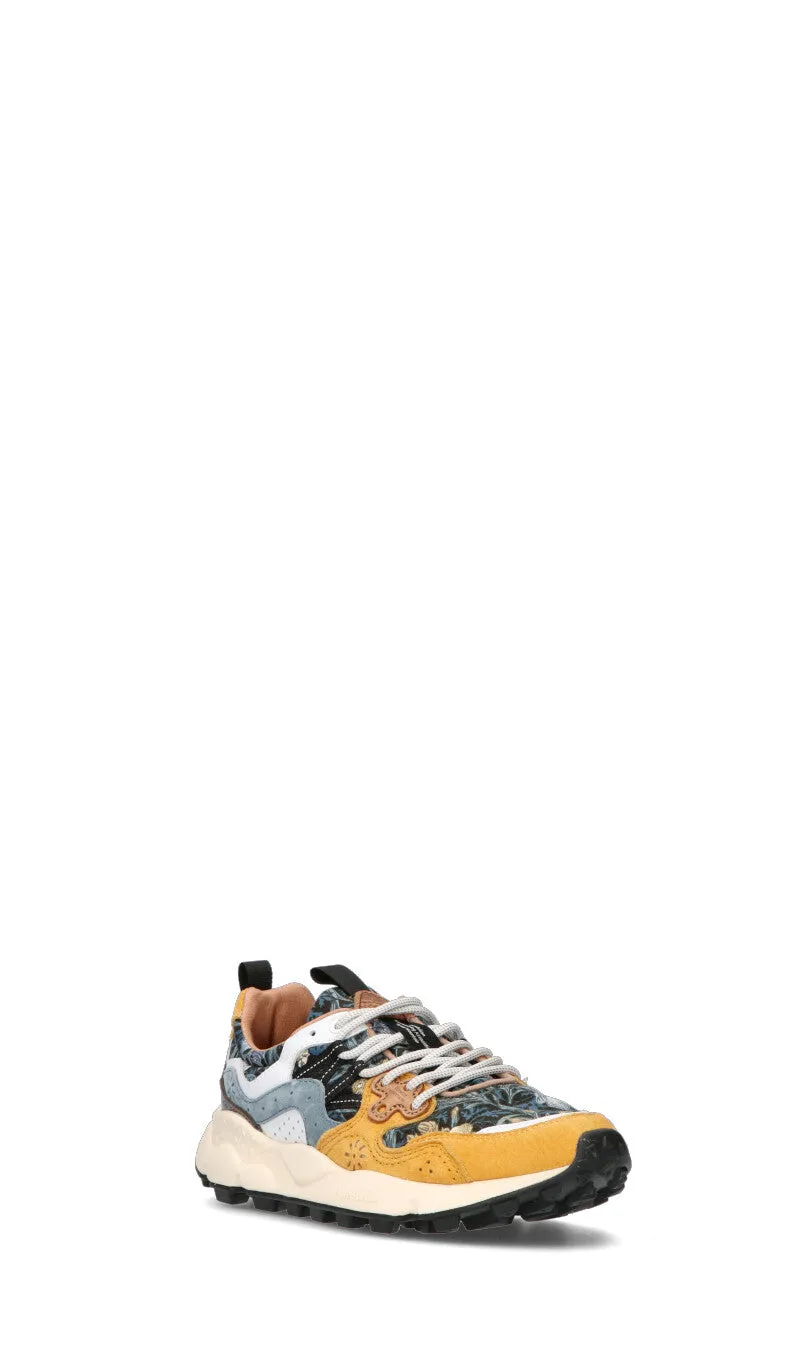 FLOWER MOUNTAIN Sneaker donna gialla/azzurra in suede