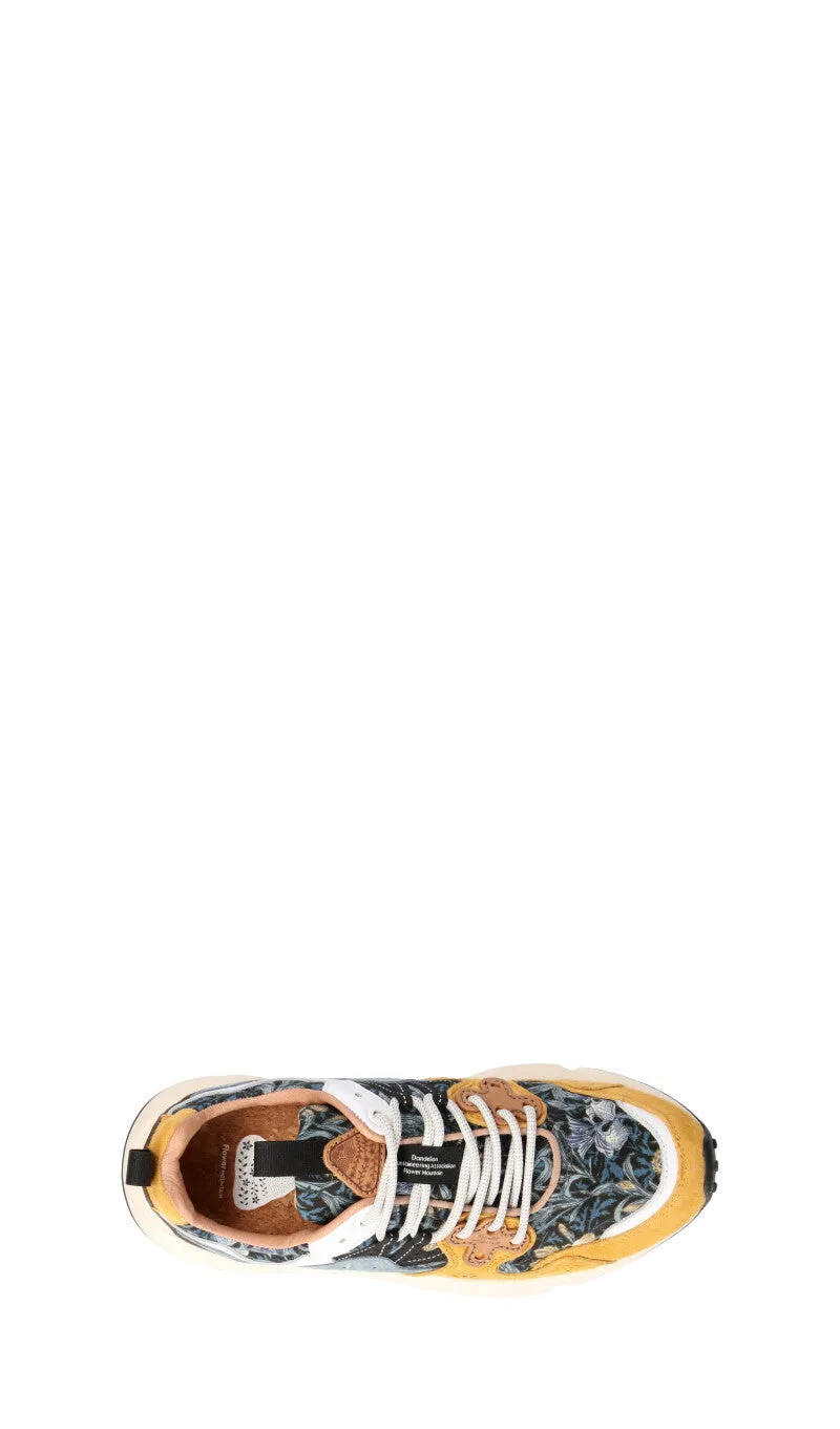FLOWER MOUNTAIN Sneaker donna gialla/azzurra in suede