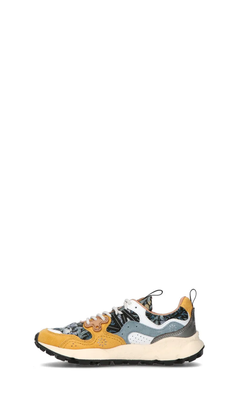 FLOWER MOUNTAIN Sneaker donna gialla/azzurra in suede