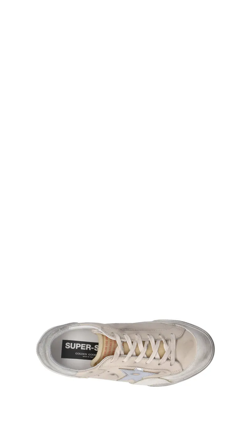 GOLDEN GOOSE SUPER-STAR PENSTAR MULTIFOXING Sneaker donna panna/argento in pelle