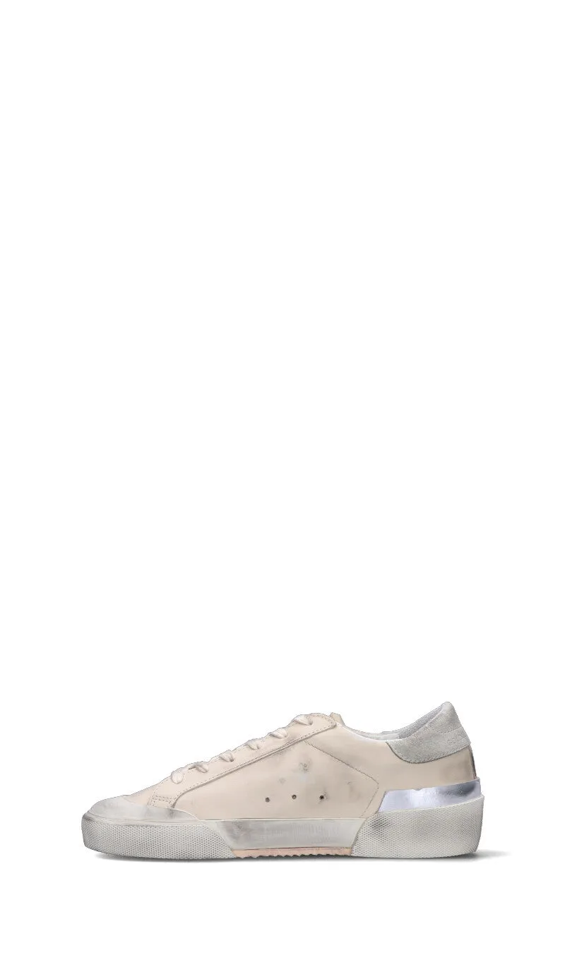 GOLDEN GOOSE SUPER-STAR PENSTAR MULTIFOXING Sneaker donna panna/argento in pelle