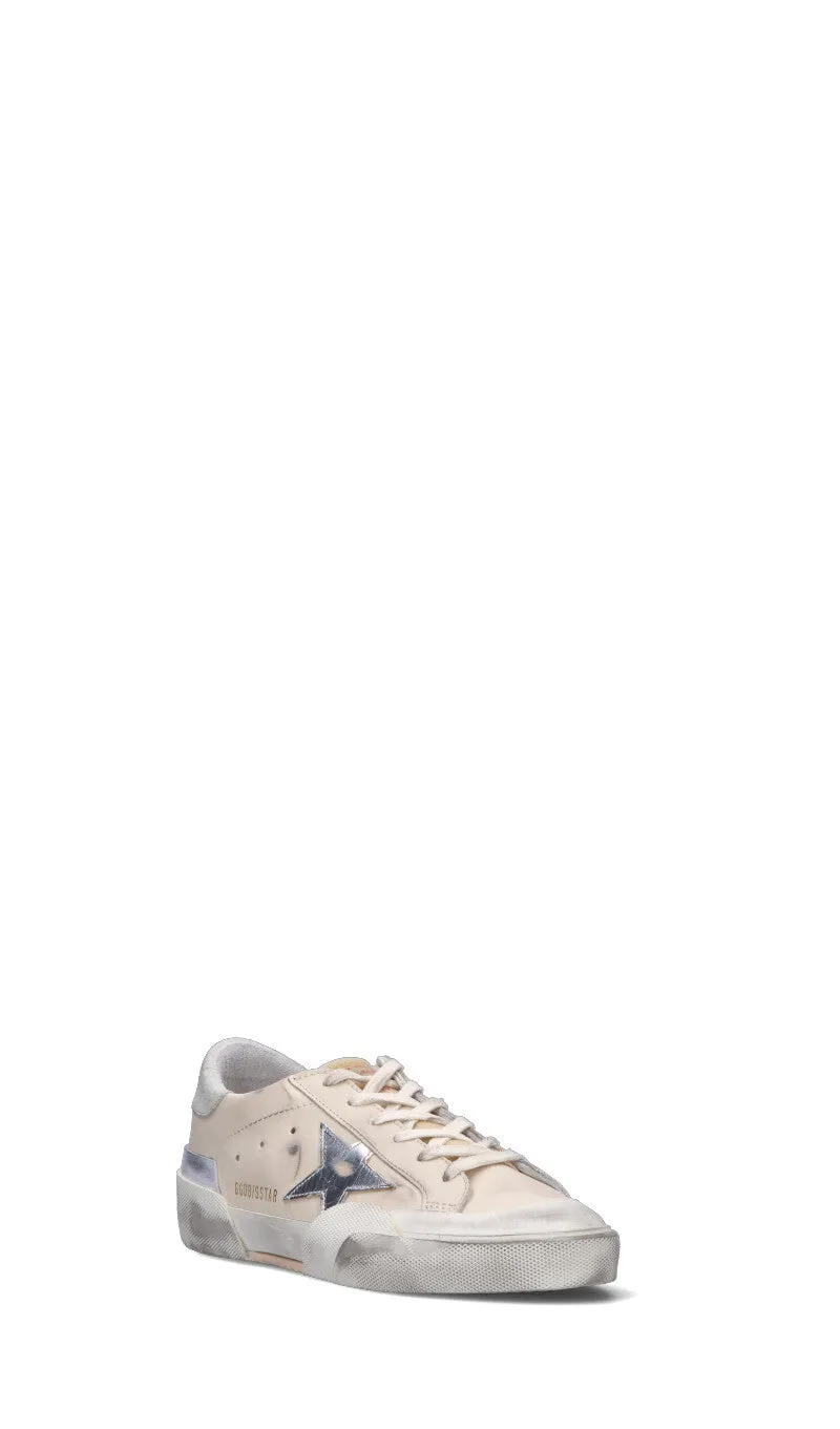 GOLDEN GOOSE SUPER-STAR PENSTAR MULTIFOXING Sneaker donna panna/argento in pelle