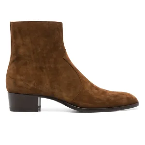 Handmade Custom Brown Suede Leather Boots