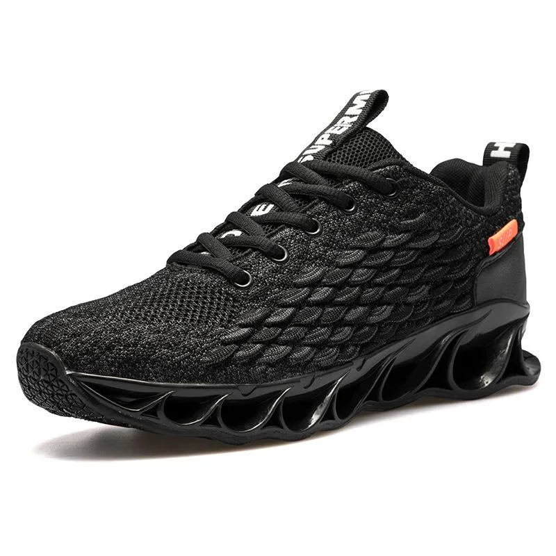 Kaegreel Men Knitted Fabric Breathable Sports Casual Running Sneakers