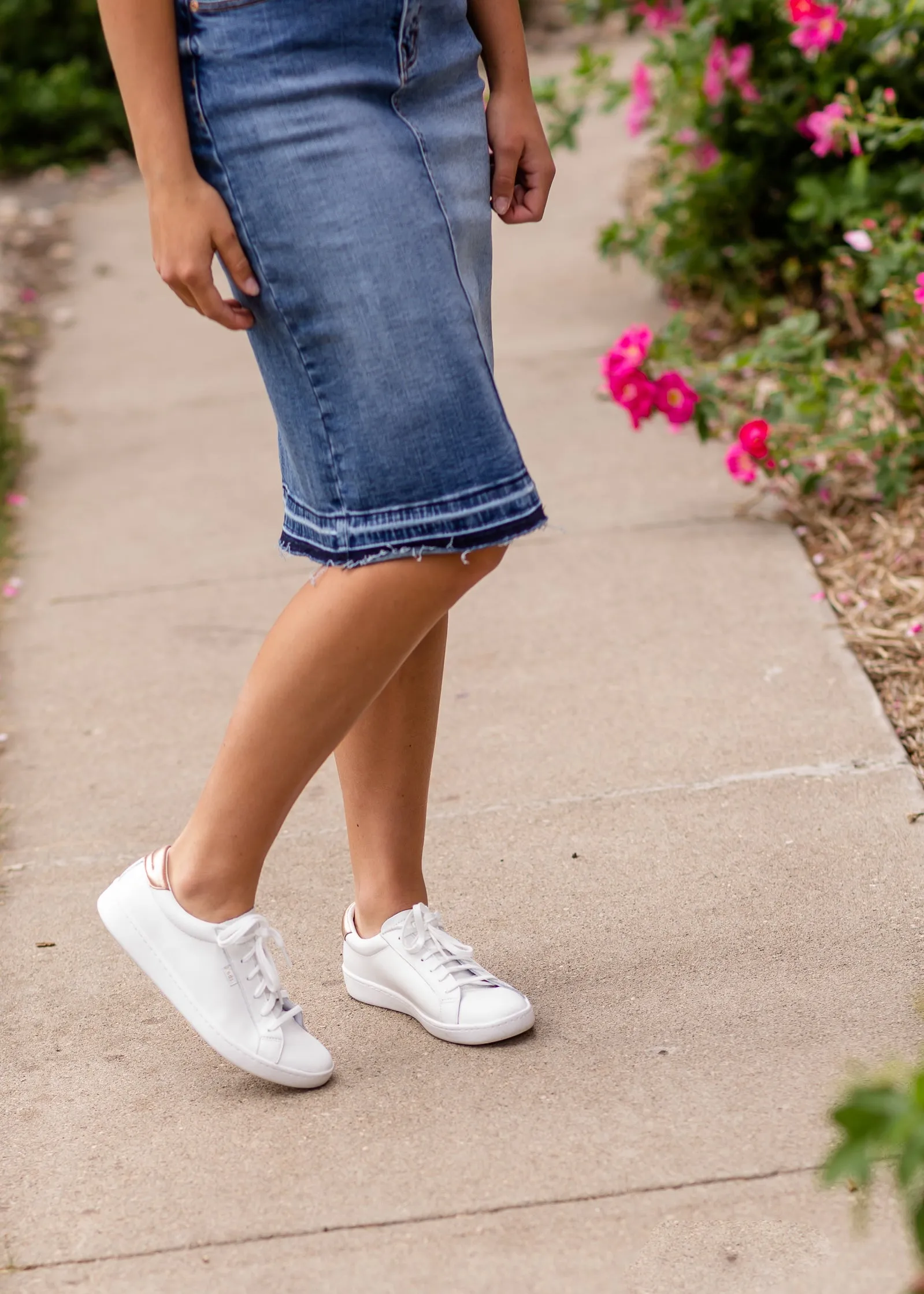 Keds White   Rose Gold Leather Sneaker - FINAL SALE