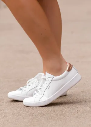 Keds White   Rose Gold Leather Sneaker - FINAL SALE