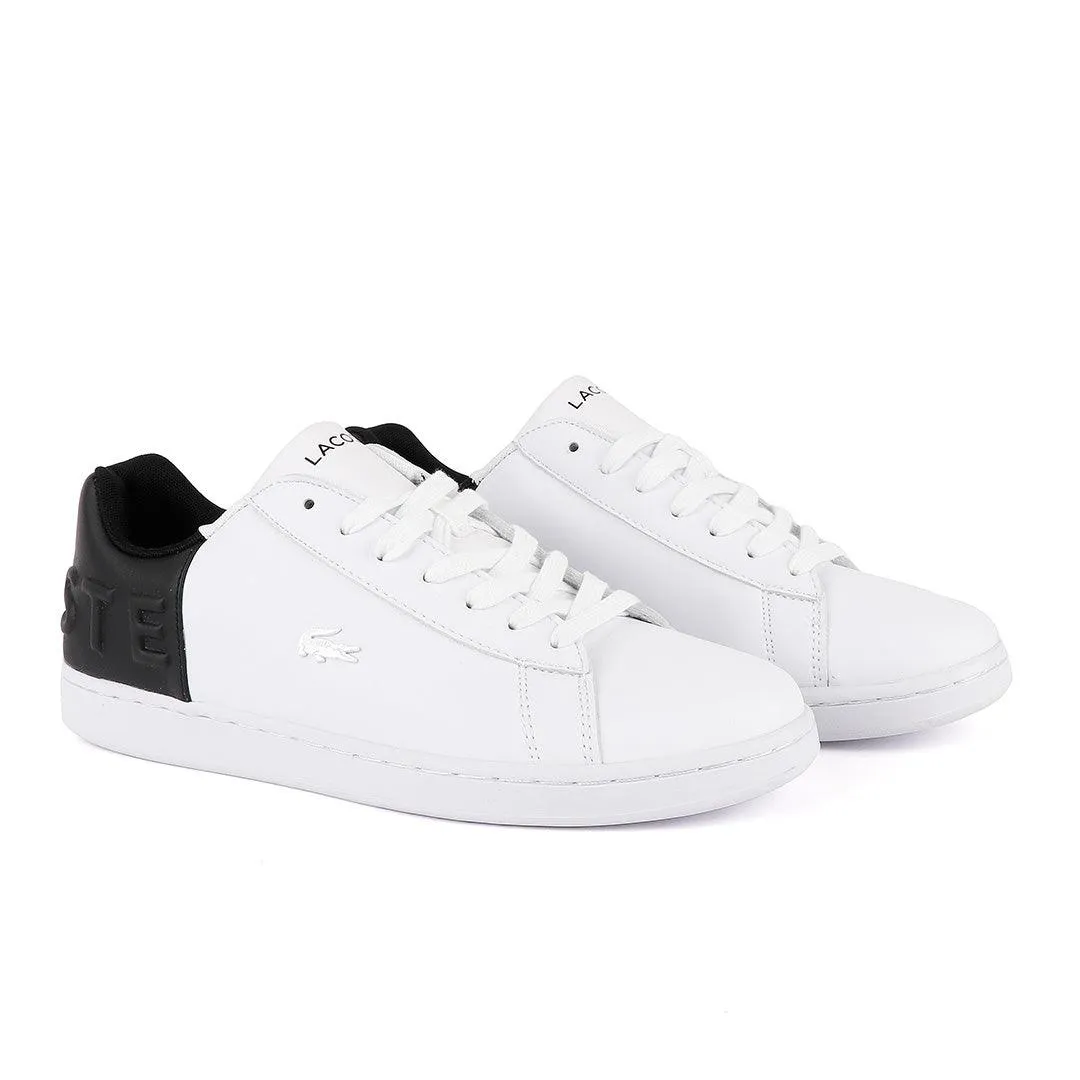 Lacoste White/Black Carnaby Crested Logo Sneaker