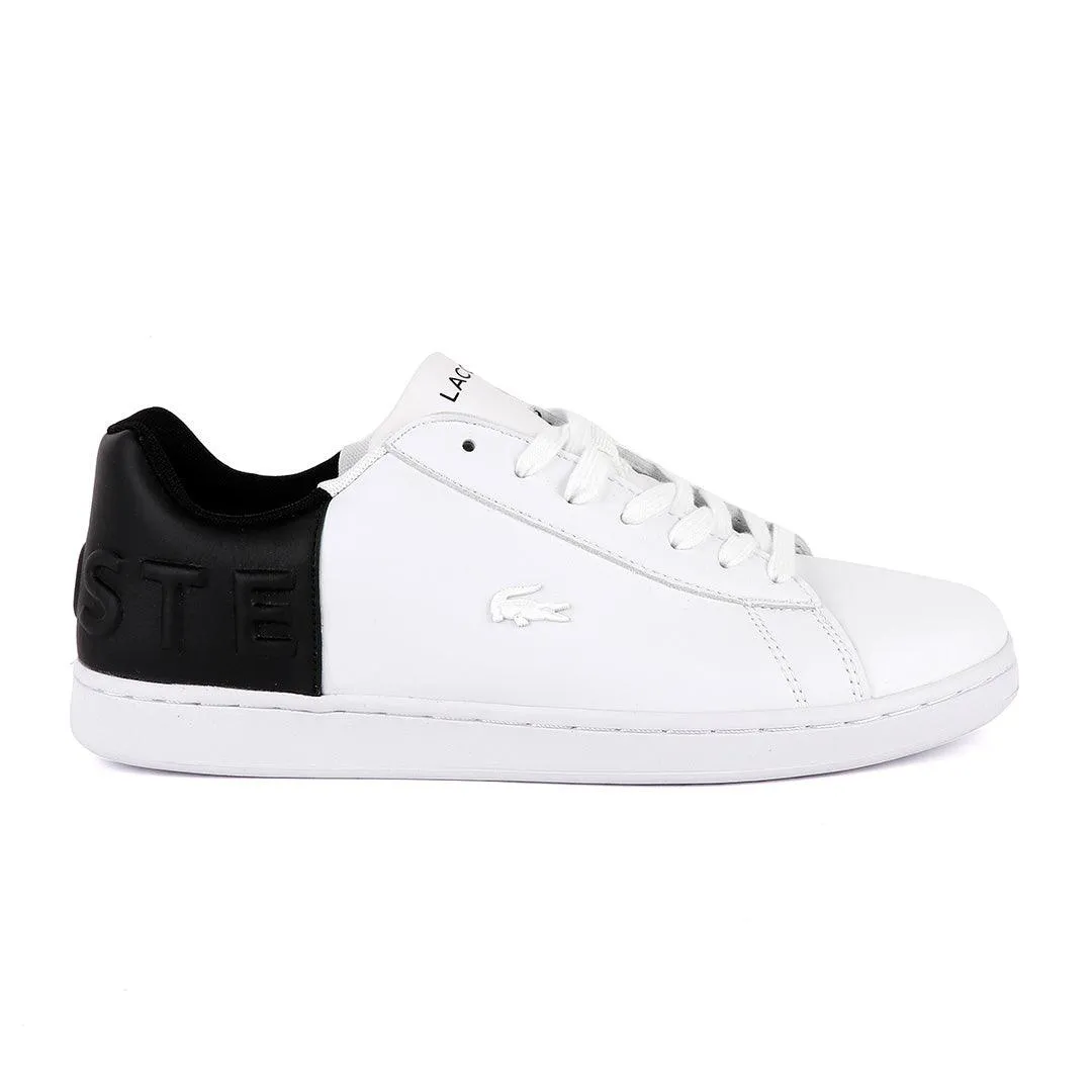 Lacoste White/Black Carnaby Crested Logo Sneaker