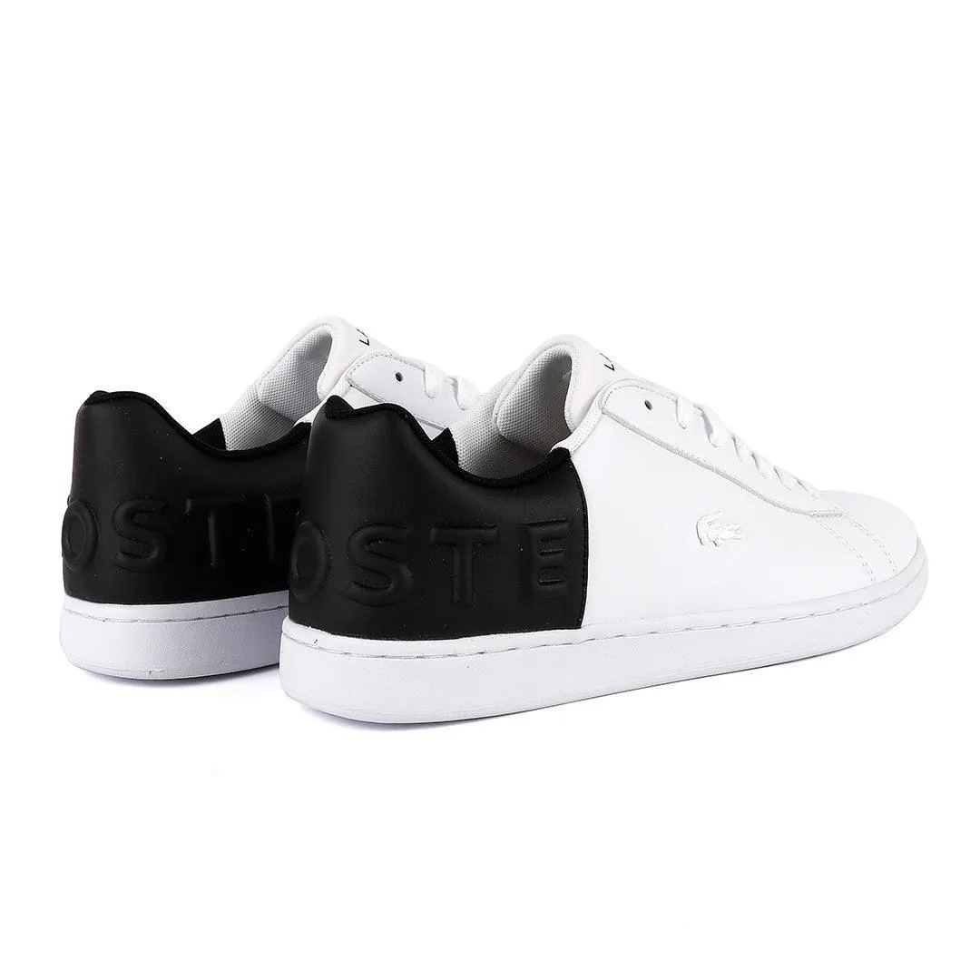 Lacoste White/Black Carnaby Crested Logo Sneaker