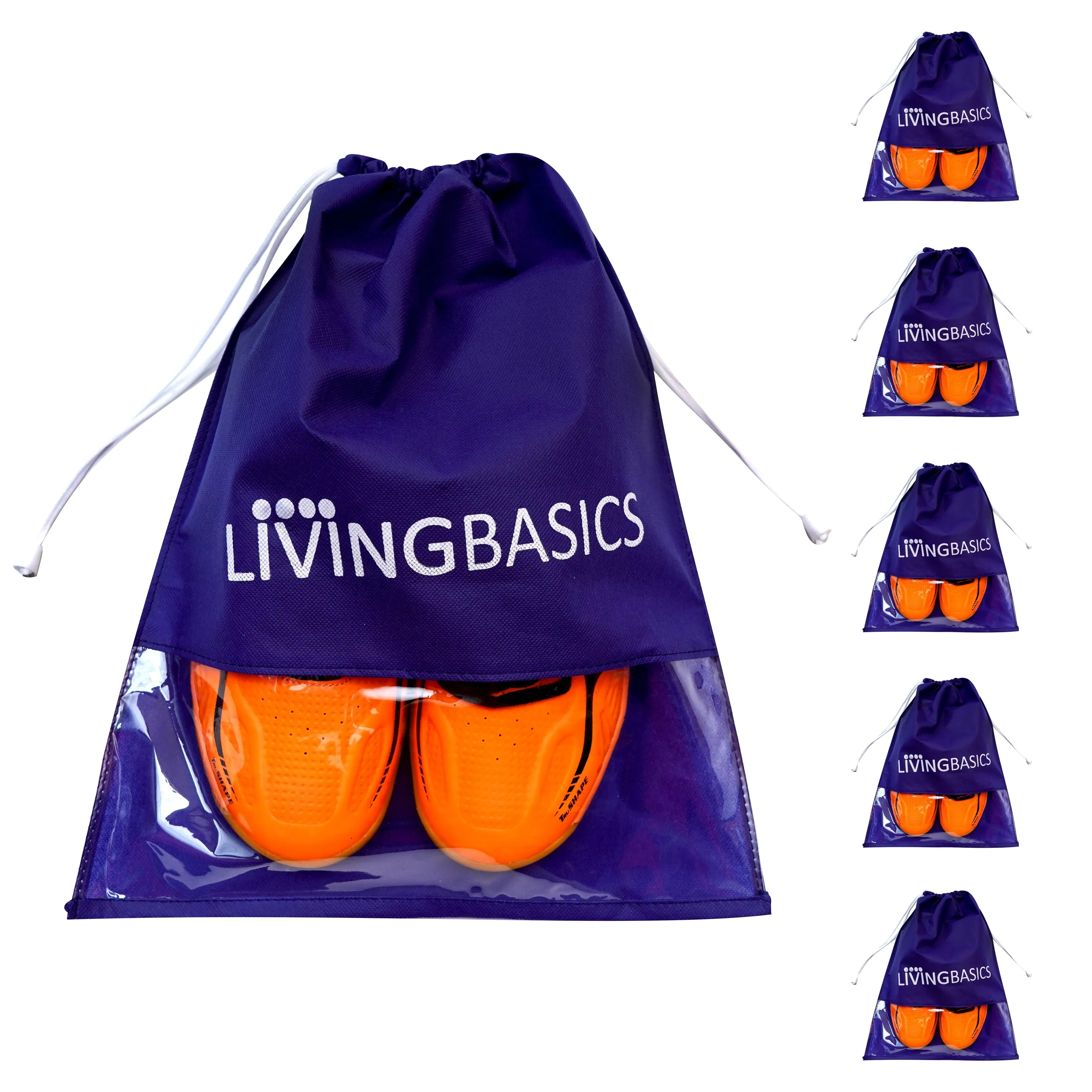 LIVINGBASICS Multi-USE Shoe Cover Bags (Non Woven- Navy Blue, 12 Pieces)